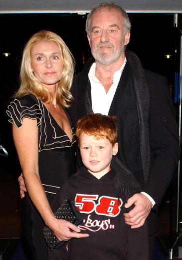 Gabriel Hill with his parents Marianna Hill and Bernard Hill